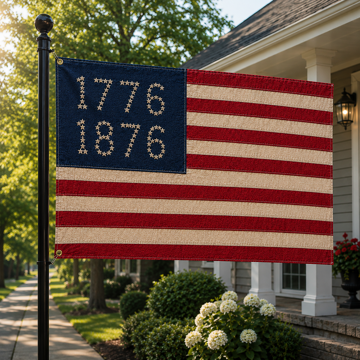 Premium 1876 Centennial American Flag Natural Cotton 3'x5' (Made to Order)