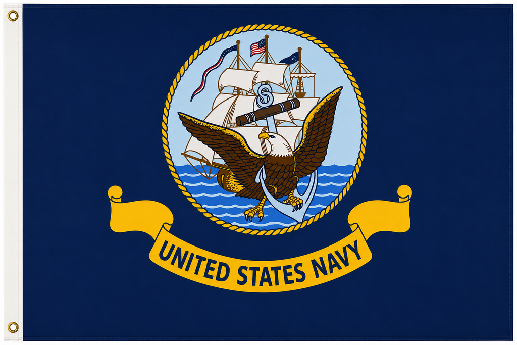 American Flag & US Navy Flags Set 1 of Each Real Brass Grommets 100% Outdoor Nylon
