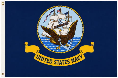 American Flag & US Navy Flags Set 1 of Each Real Brass Grommets 100% Outdoor Nylon