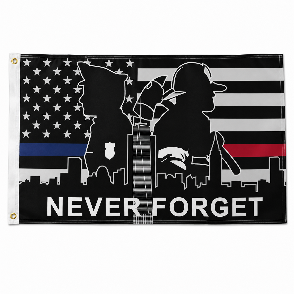 September 11 First Responders Tribute Flag – Never Forget 3' x 5'