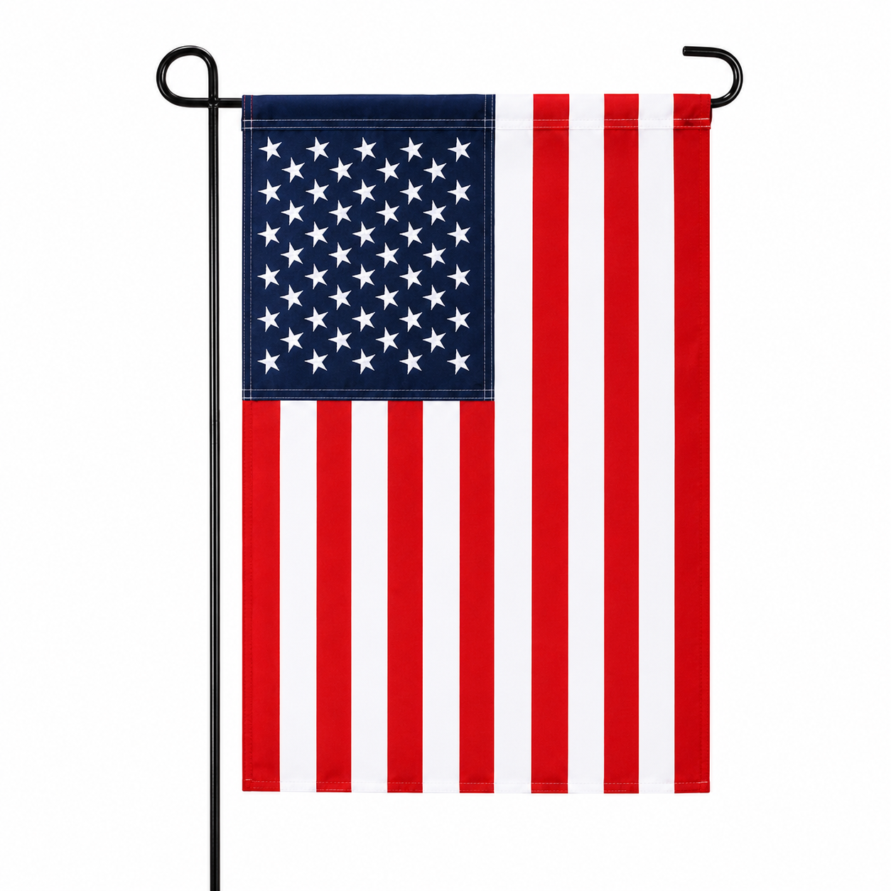 American Garden Flagpole & Embroidered American 12"×18" Garden Flag