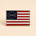 America's 250th Anniversary Enamel Lapel Pin | Gold Flag with 13 Stars & 250 | 1776–2026