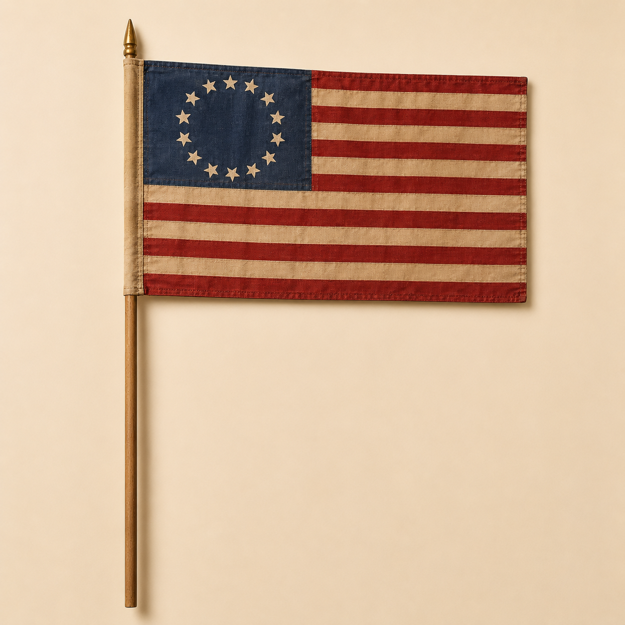 Vintage Betsy Ross Stick Flags 8"×12" | 13-Star