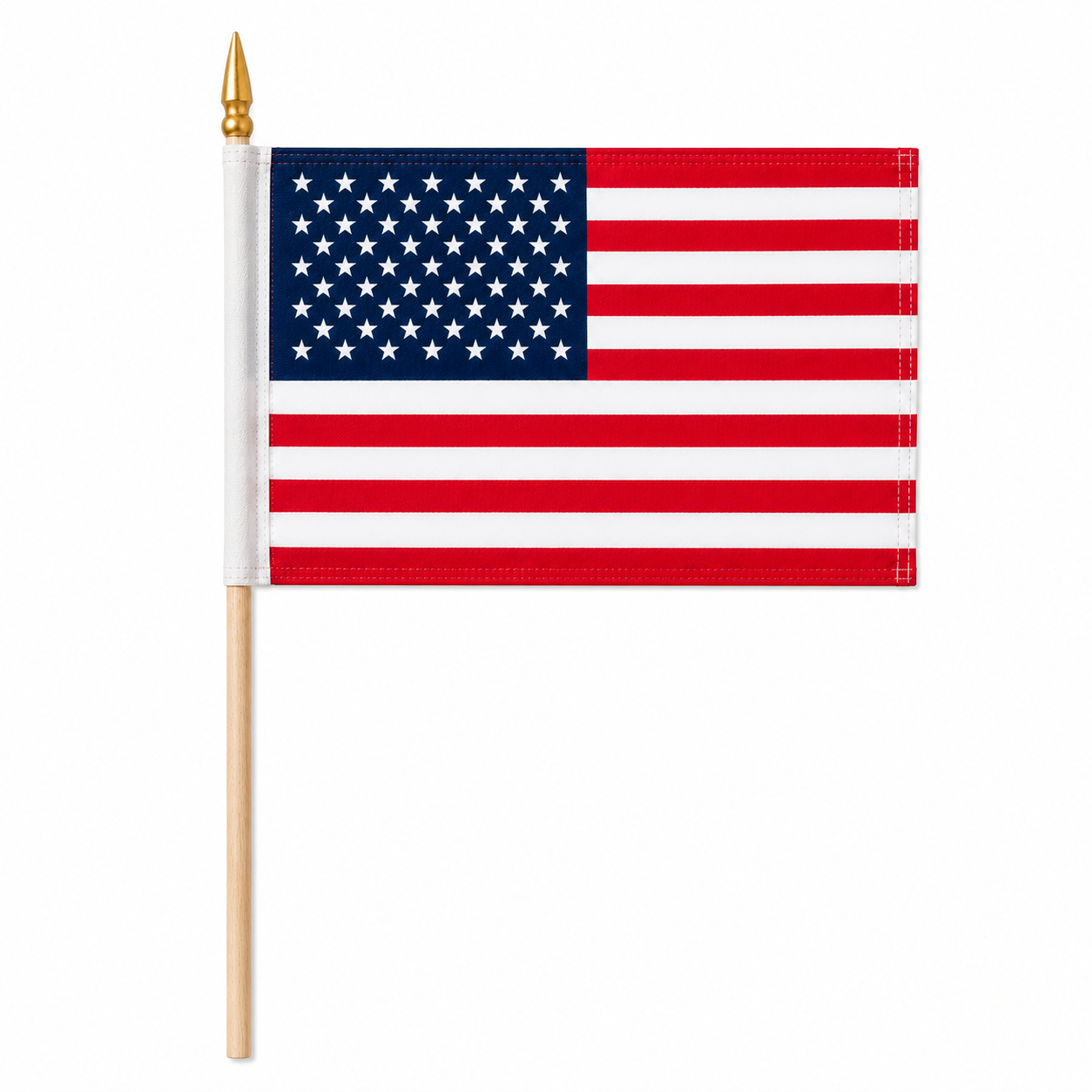 Betsy Ross Stick Flag 6"×9" | 13-Star | Wooden Staff | Hand-Held | Patriotic