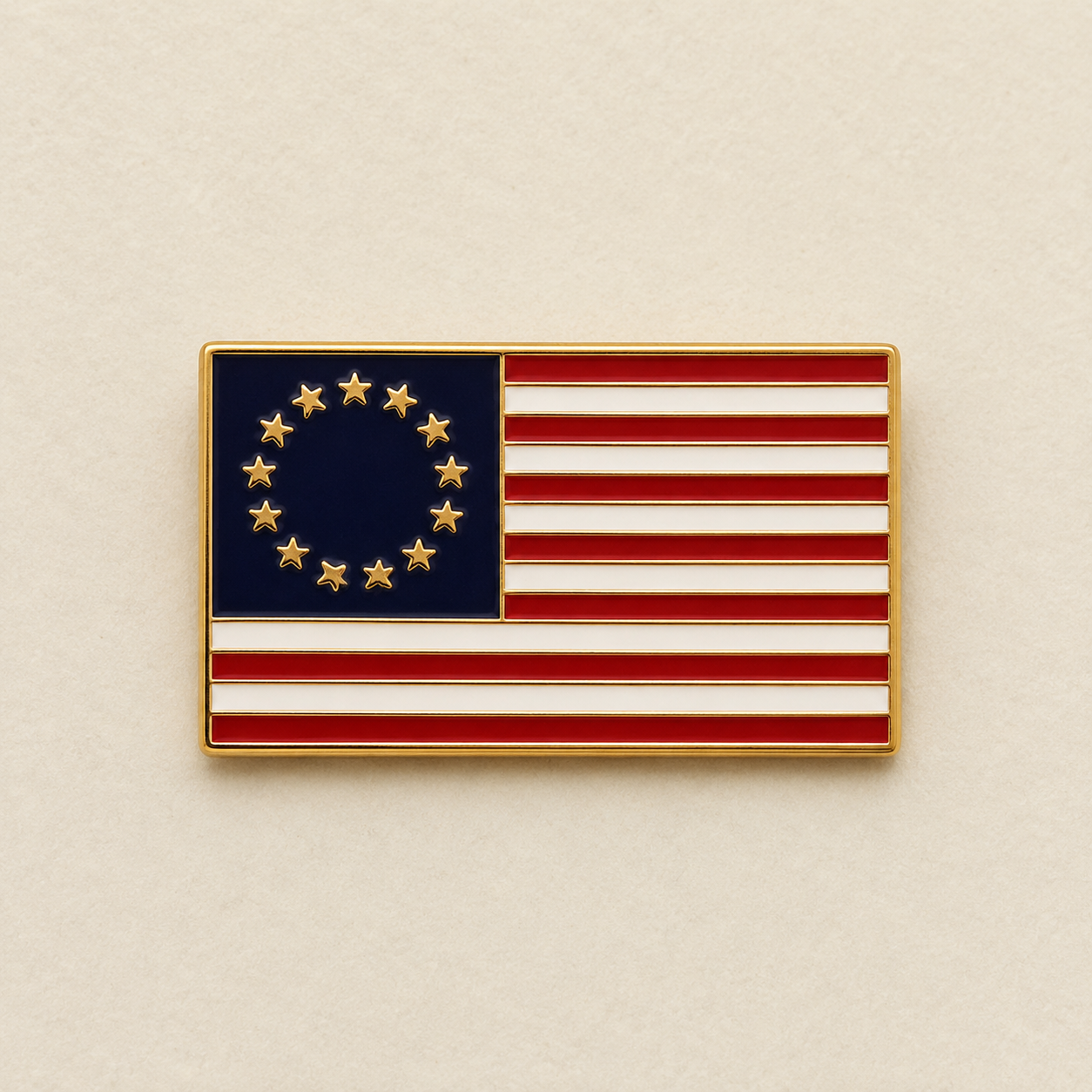 Betsy Ross 13-Star Flag Cloisonné Lapel Pin | Collector's Edition