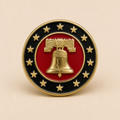 Liberty Bell Lapel Pin Gold Plated Enamel | Patriotic American Freedom Pin
