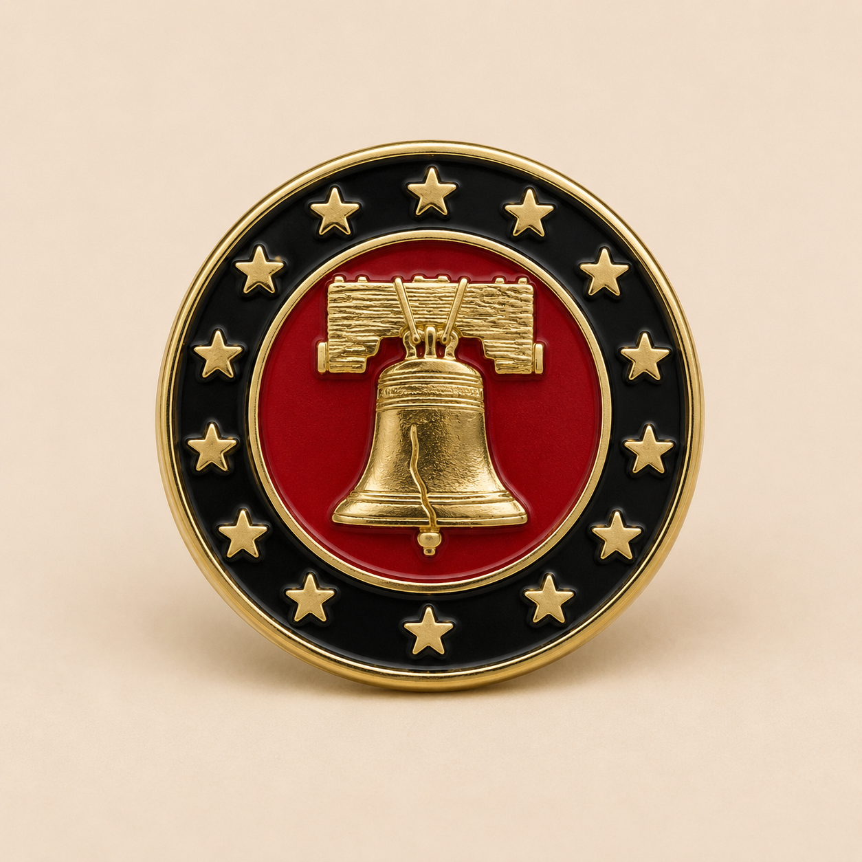 Liberty Bell Lapel Pin Gold Plated Enamel | Patriotic American Freedom Pin