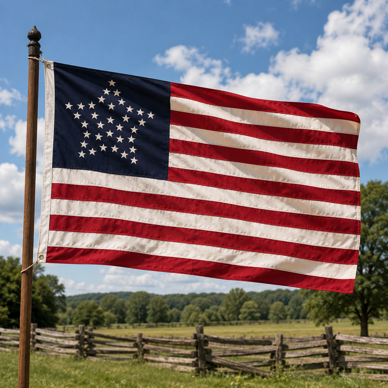 34-Star Great Luminary Union Flag | Kansas Statehood Civil War Era 1861–1863 | 3'x5' Cotton