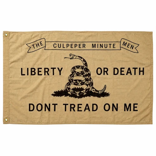 Culpeper Minute Man – Don't Tread on Liberty | 100% Vintage Cotton | 3’×5’ | Sewn Construction