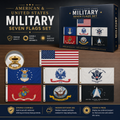 Military Branch Flag Set – All 6 U.S. Armed Forces + USA Flag, 3'x5' Nylon