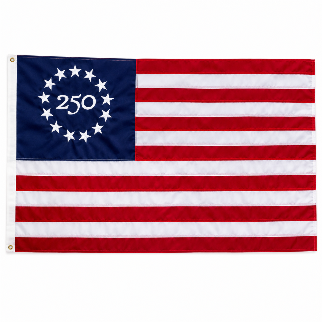 Betsy Ross 250th 3x5 Sewn In celebration of America’s 250th anniversary enjoy this Betsy Ross flag symbol the spirit what is possible. Remind us be grateful for our freedom remember values & people that mean so much to us.