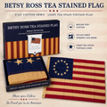 Betsy Ross Flag | 13-Star 1776 | 3'x5' Cotton | Embroidered Stars | Tea-Stained | Brass Grommets