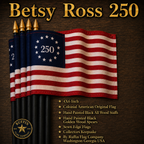 Betsy Ross 250th Anniversary Stick Flags 4"x6" | 10" Wooden Staff | Sewn Edges | Limited Edition