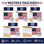 American Stick Flags 8"×12" | 24" Wooden Staff | Gold Spear | Sewn Edges | Made in USA