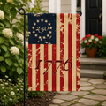 Betsy Ross 250 Garden Flag | 1776 | 12"×18" | Vintage Distressed | America 250th Anniversary
