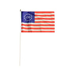 Betsy Ross 250th Anniversary Stick Flags 8"×12" | 13-Star | Sewn Edge | Gold Spear | America 250