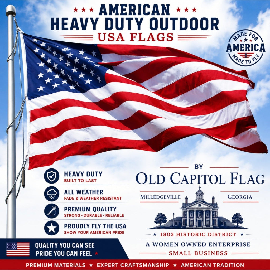 American Flag | Heavy Duty ROUGH TEX® | Sewn Stripes | Embroidered Stars | Brass Grommets | All Sizes