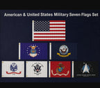 Military Branch Flag Set – All 6 U.S. Armed Forces + USA Flag, 3'x5' Nylon
