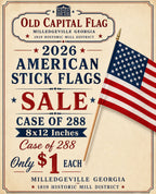288 American Stick Flags 8"×12" USA mounted on 24" Staffs Clearance Sale