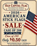American Desk Flag Sale 4"×6" Wooden Staff Gold Wooden Spear Sale 288 Flags