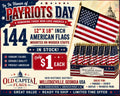 American 12"×18" Stick Flags Mounted on 100% Wooden Staffs Gold Wood Spear Sale Case of 144