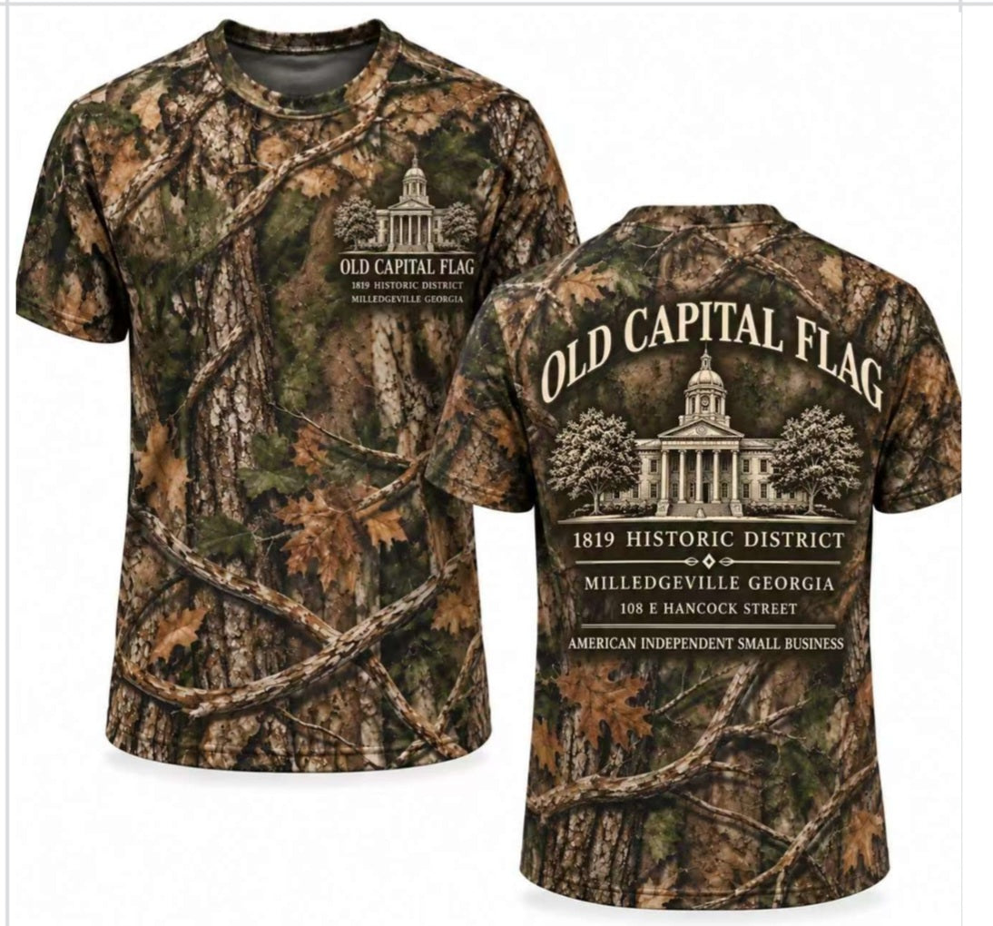 Old Capital Flag Milledgeville Georgia Historic District T Shirts Camo Ships Before Oct 14 2026
