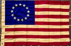 Betsy Ross Flag | 13-Star 1776 | 3'x5' Cotton | Embroidered Stars | Tea-Stained | Brass Grommets